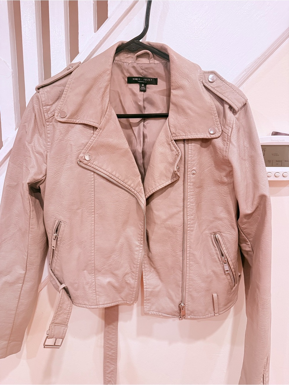 Romeo & Juliet Couture Faux Leather Moto Jacket size M